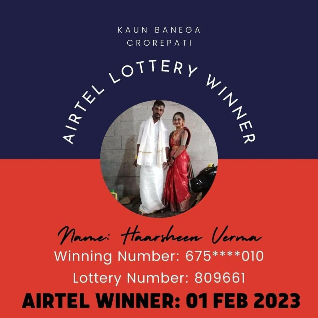 Haarsheen Airtel 25 lakh lottery winner