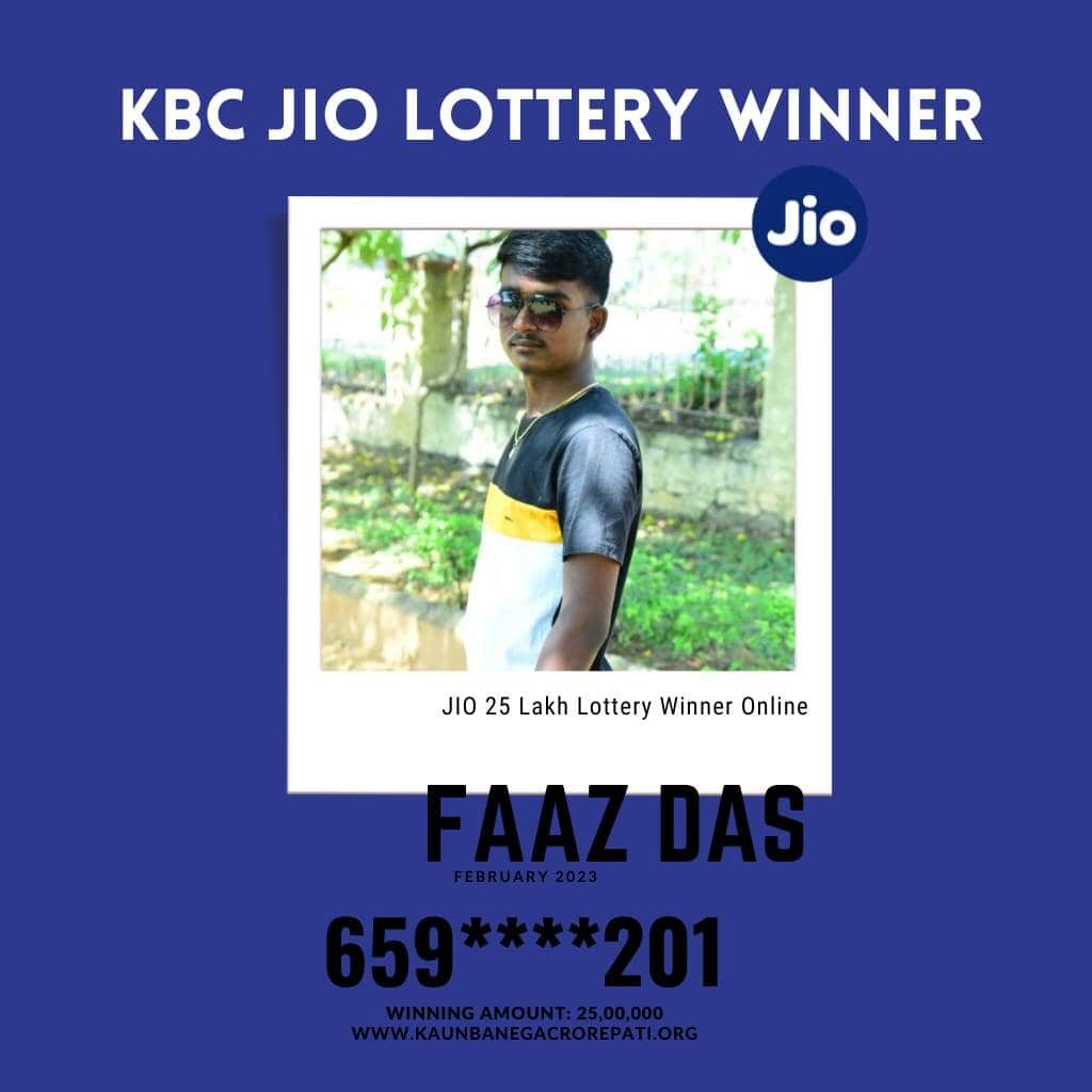 JIO KBC Lottery Winner Faaz Das Win 25 Lakh Rupees